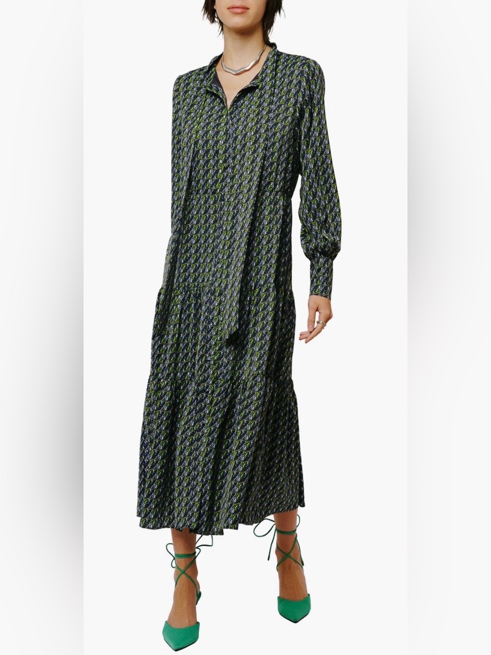 CIEBON Zamara Long Sleeve Midi Dress Size Medium